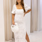 NEW PAYTON WHITE LACE MAXI DRESS