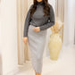 NEW HEATHER RIBBED KNIT MIDI SKIRT (BEST SELLER) | RESTOCK