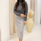 NEW HEATHER RIBBED KNIT MIDI SKIRT (BEST SELLER) | RESTOCK