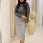 NEW HEATHER RIBBED KNIT MIDI SKIRT (BEST SELLER) | RESTOCK