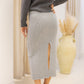 NEW HEATHER RIBBED KNIT MIDI SKIRT (BEST SELLER) | RESTOCK