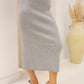 NEW HEATHER RIBBED KNIT MIDI SKIRT (BEST SELLER) | RESTOCK