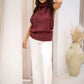 NEW MARGOT CABLE KNIT TOP (BURGUNDY)