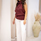 NEW MARGOT CABLE KNIT TOP (BURGUNDY)