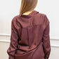 MIKA BUTTON UP SATIN BLOUSE | BROWN (ONLY)
