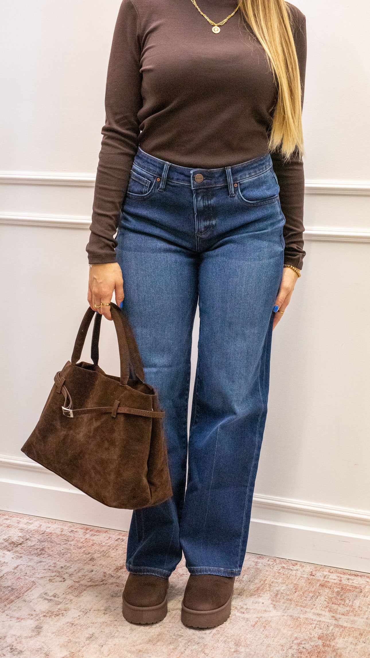 TONI WIDE LEG BAGGY DARK WASH JEAN (RISEN)