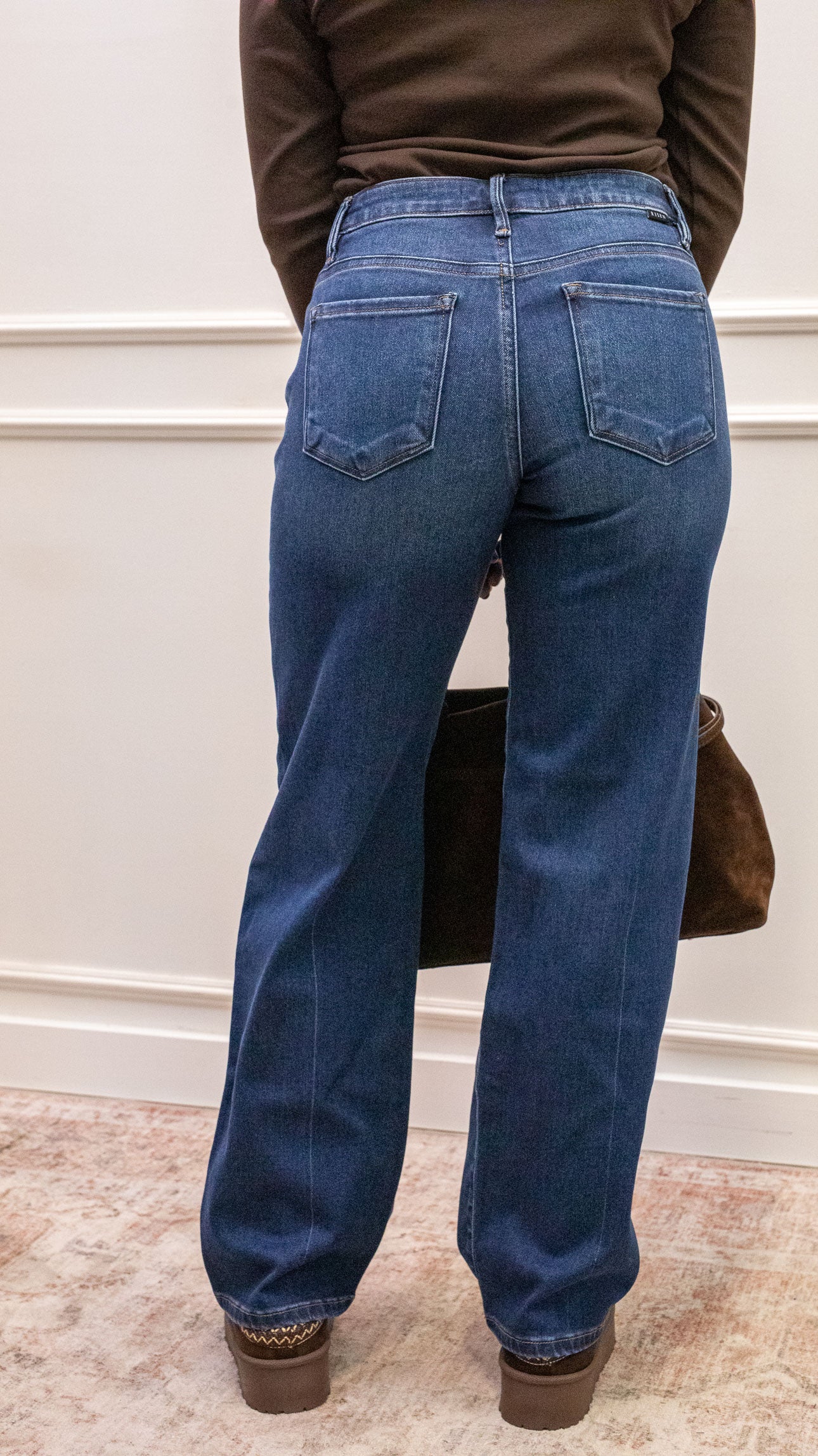 TONI WIDE LEG BAGGY DARK WASH JEAN (RISEN)