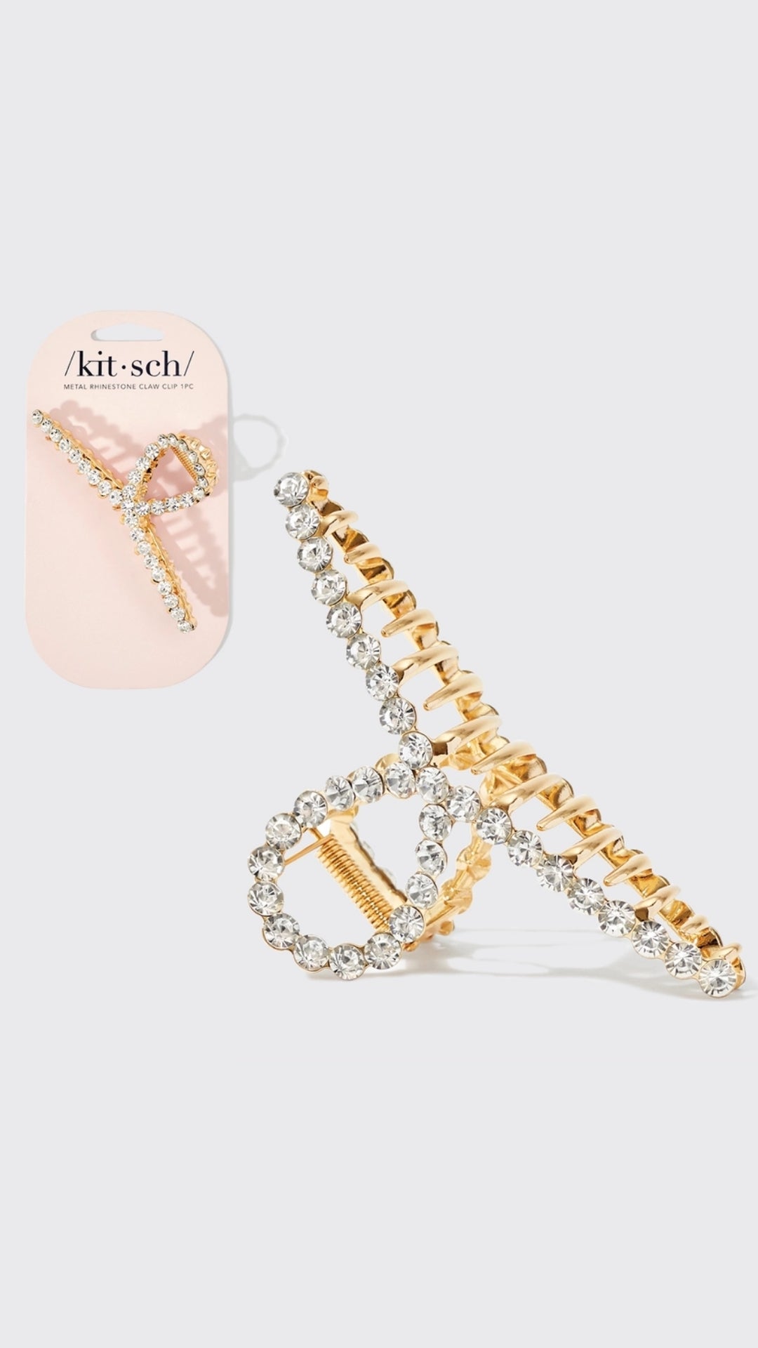 METAL RHINESTONE LOOP CLAW CLIP 1PC - GOLD | KITSCH