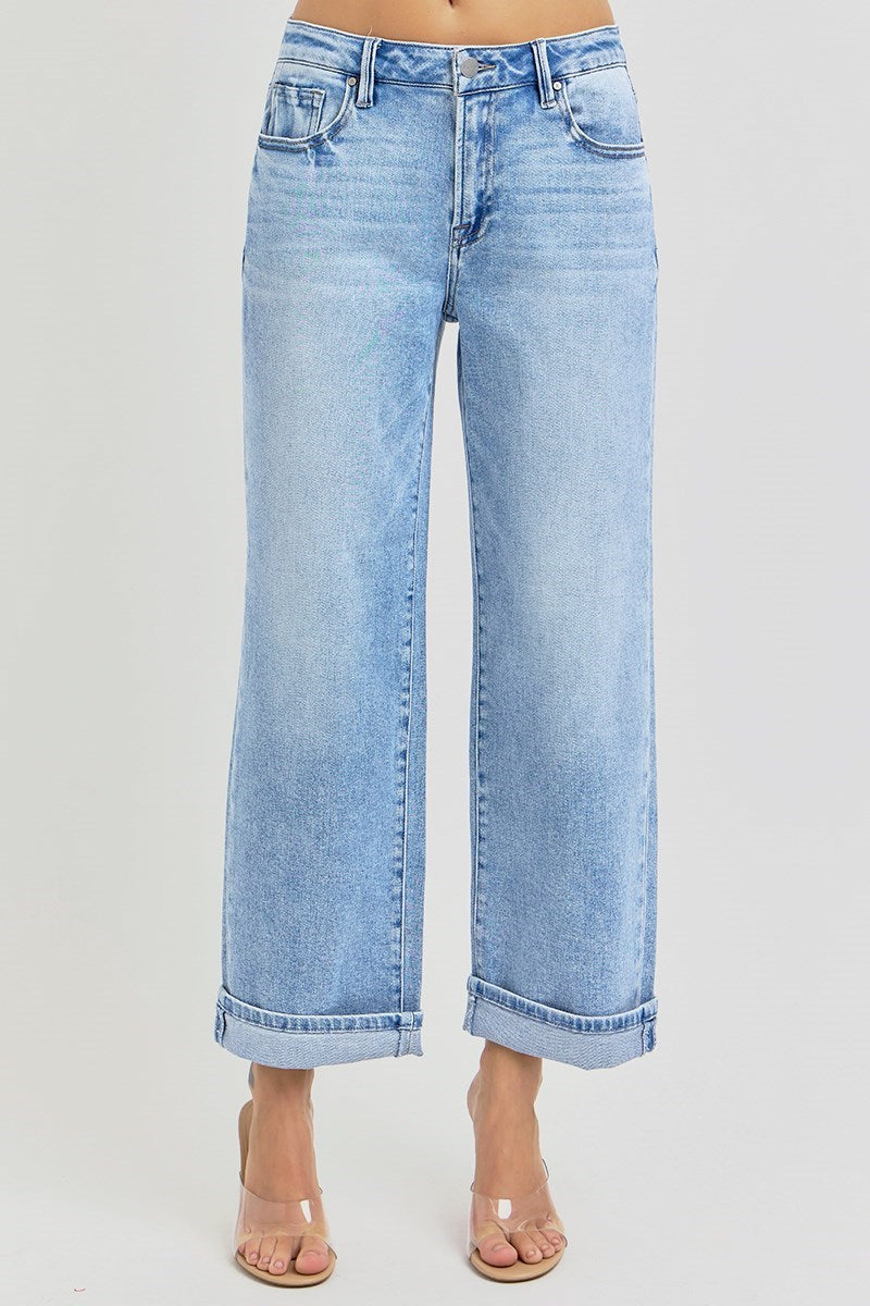 REMI HIGH RISE ANKLE BOYFRIEND TURN UP CUFFED JEANS