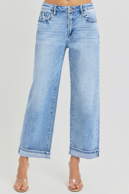 REMI HIGH RISE ANKLE BOYFRIEND TURN UP CUFFED JEANS