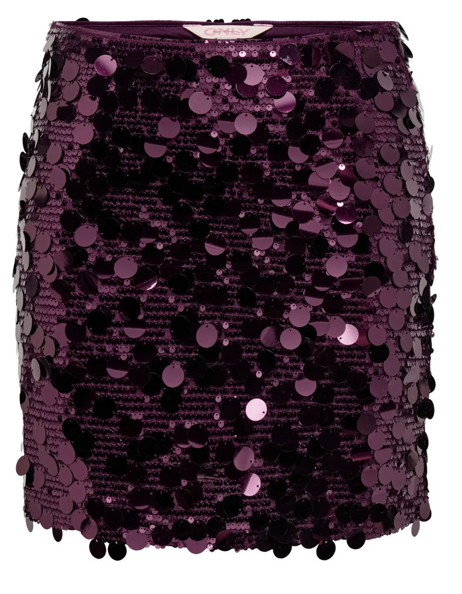 JADEL SEQUIN MINI SKIRT (WINE)