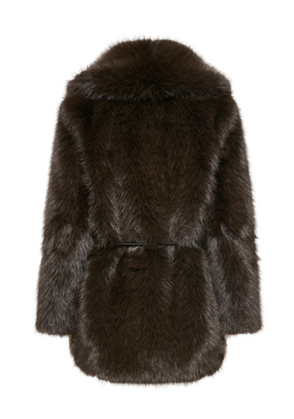 SHARON FAUX FUR BELT COAT (ONLY)