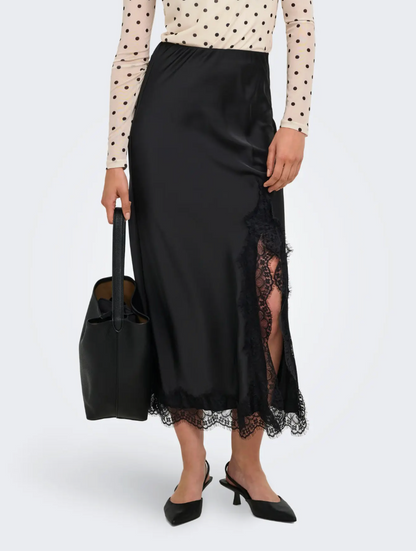 MENUS LONG LACE SKIRT (BLACK) | ONLY