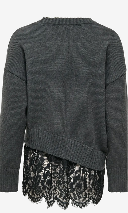 EVIE LA LACE MIX | ONLY | CHARCOAL/BLACK