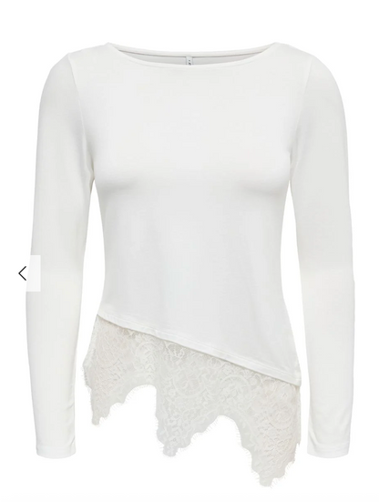LAILA LACE MIX TOP (WHITE) | ONLY