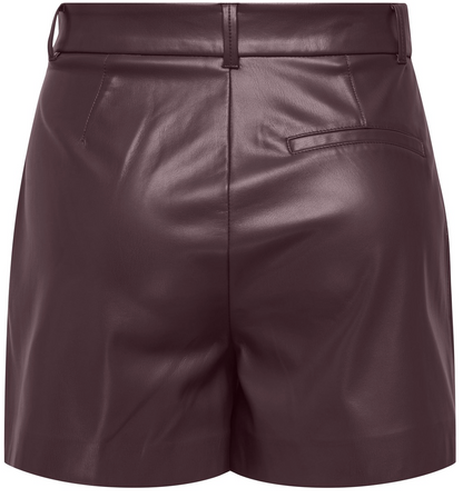SMOOTH HW FAUX LEATHER SHORTS (FUDGE) | ONLY