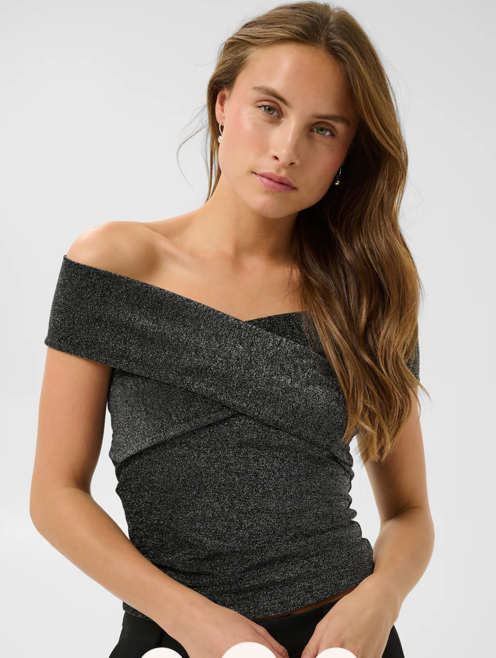 KArebecca Top - Silver black glitter - Metallic