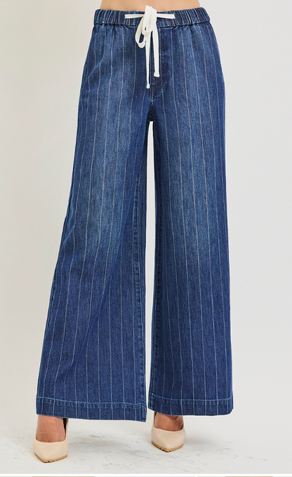 JAMIE PINSTRIPE PULL ON JEANS (RISEN)