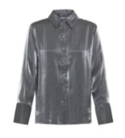 IHFLASHY BUTTON UP (SMOKE)
