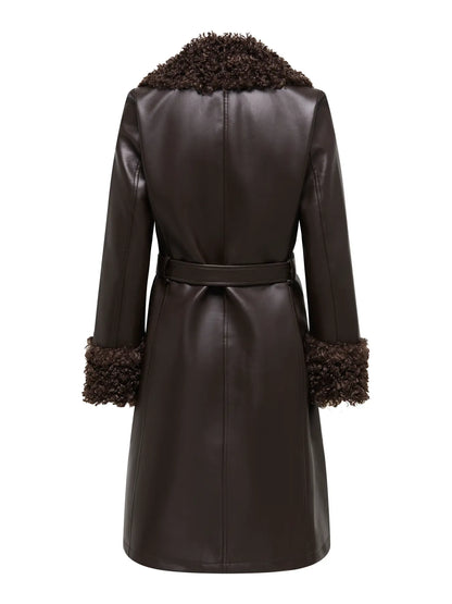 MARLEE FAUX LEATHER FUR JACKET | ONLY