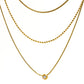 NEW PAULETTE 18K GOLD NON-TARNISH TRILAYER CZ CHAIN NECKLACE
