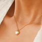 18K GOLD NON-TARNISH SHELL STONE HEART NECKLACE