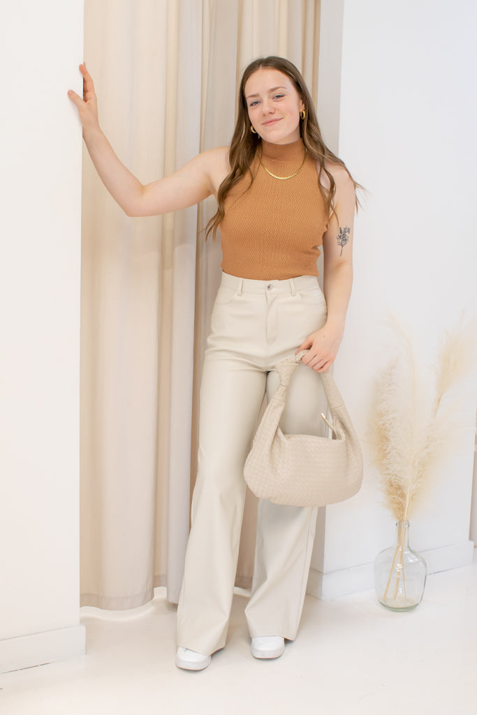 NEW NATASHA TURTLE NECK TOP (BEIGE)