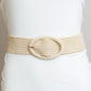 NEW OVAL BUCKLE BELT (BEIGE)