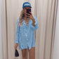 POPPY STRIPED SHIRT DRESS (BLUE)
