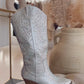 NEW ICON RHINESTONE COWBOY BOOT  (SILVER)