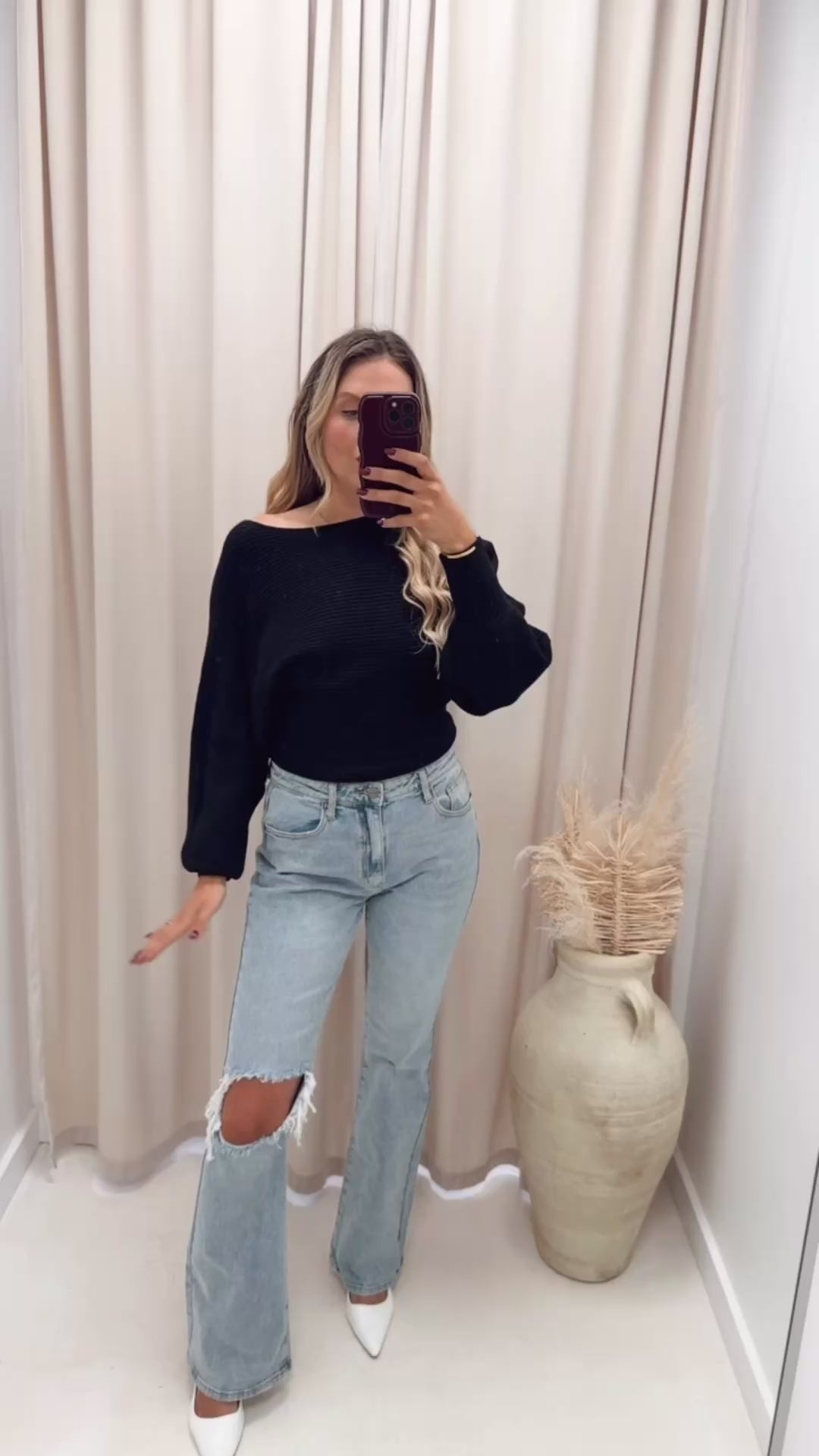 ARLA RIBBED SWEATER (BLACK)