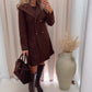 HALLIE HOODED DRESS COAT (BROWN)
