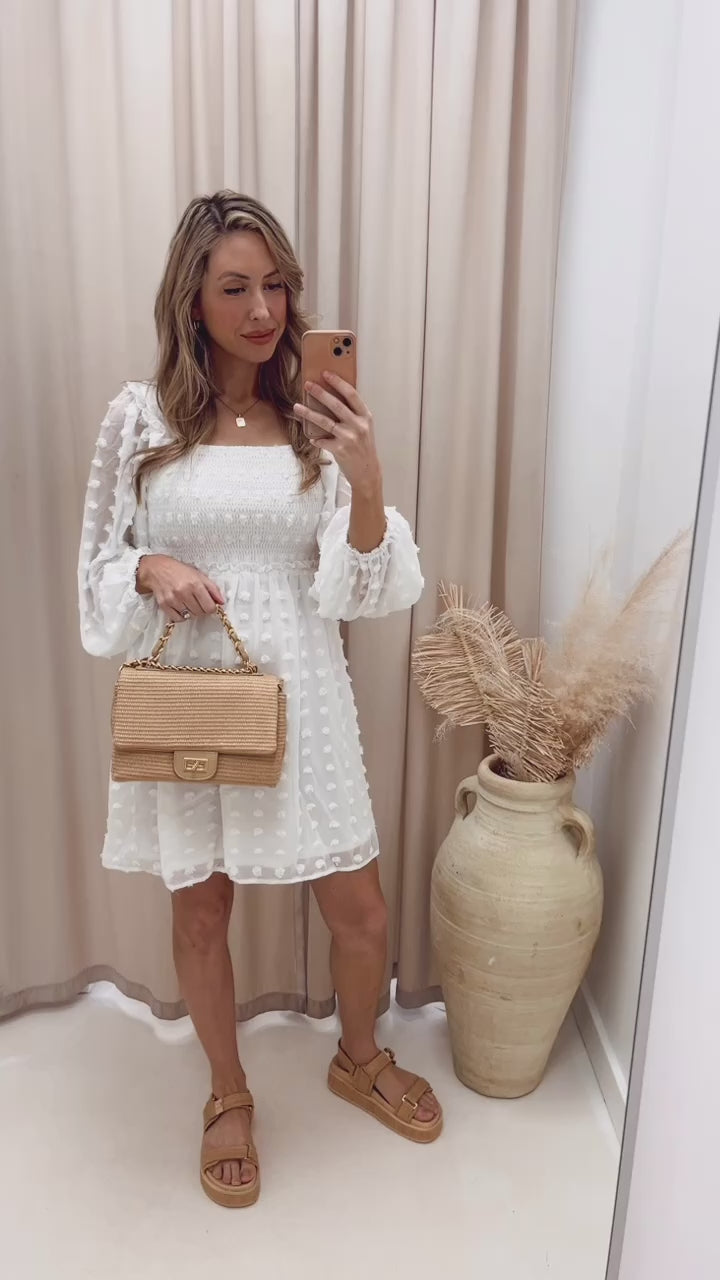 NEW DIOR BABYDOLL MINI DRESS (WHITE) | BEST SELLER | RESTOCK