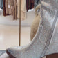 NEW ICON RHINESTONE COWBOY BOOT  (SILVER)