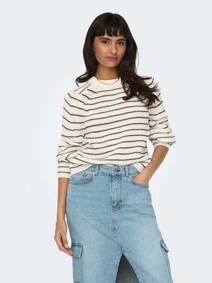 BASE STRIPE KNIT SWEATER | ONLY | XS