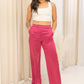 NEW ELLE SATIN TROUSERS (FUCHSIA)