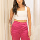 NEW ELLE SATIN TROUSERS (FUCHSIA)
