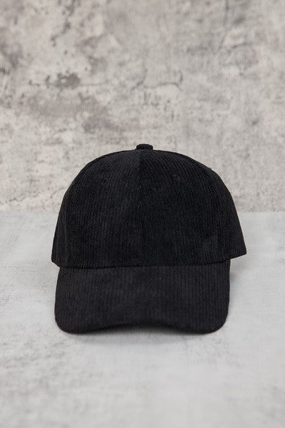 NEW CORDUROY BALL CAP (BLACK)