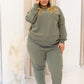 NEW TARA TWO PIECE SWEATSHIRT SET (CURVY) | GREEN