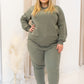 NEW TARA TWO PIECE SWEATSHIRT SET (CURVY) | GREEN