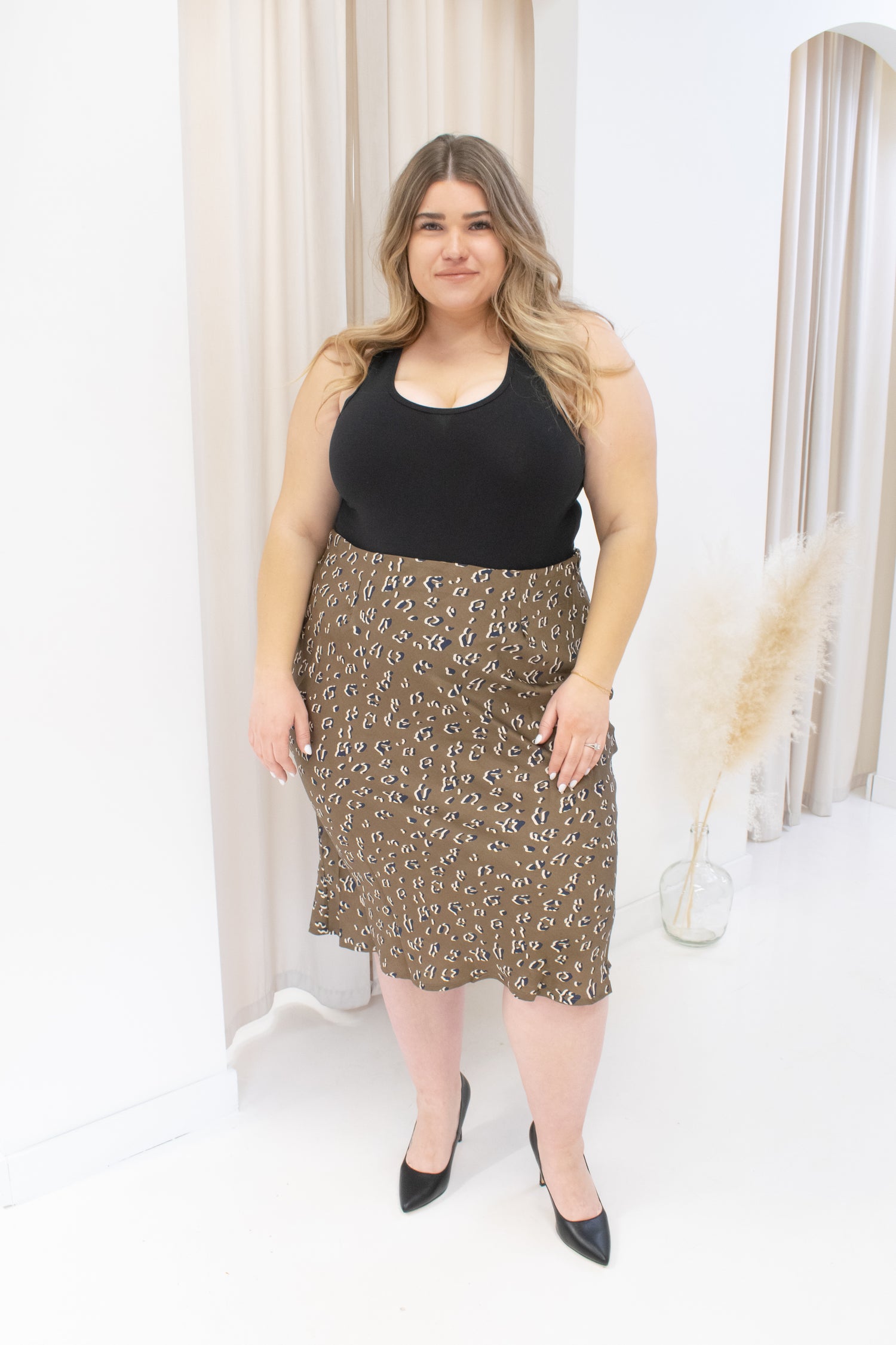 NEW HAYDEN LEOPARD SKIRT (CURVY)