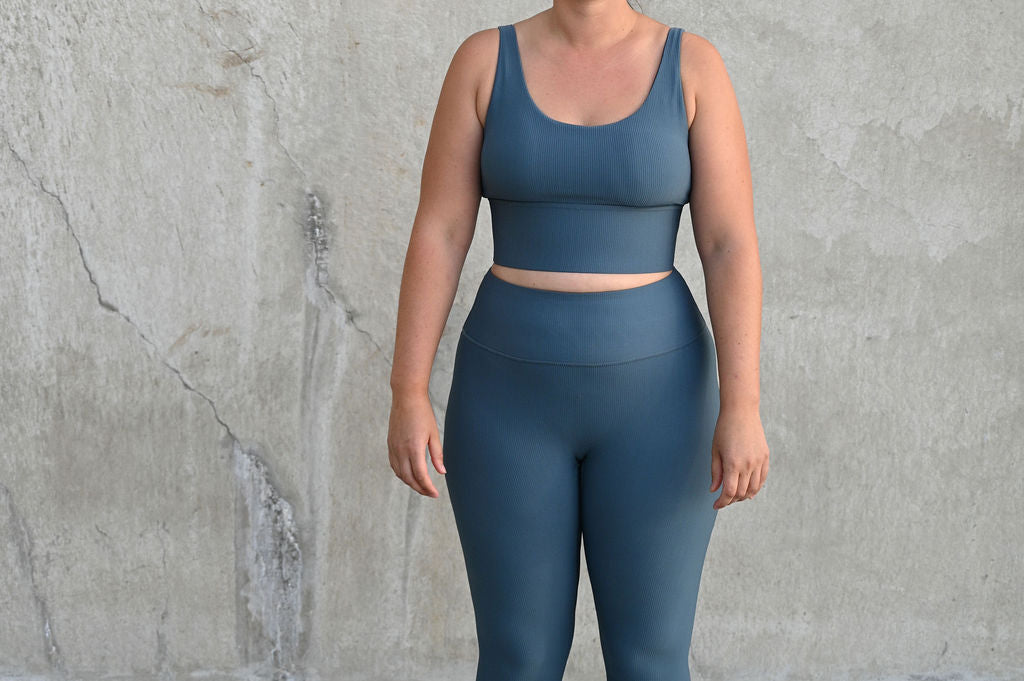 ARRO RIBBED SET TOP (BLUE) - VELENZIA