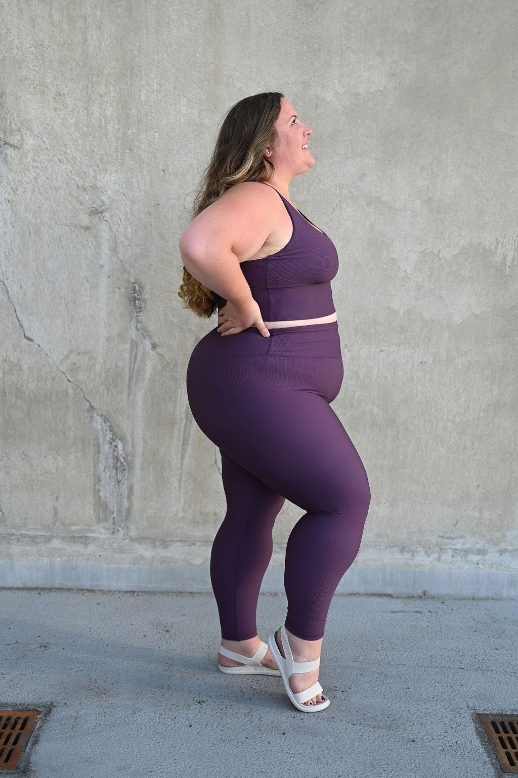 ARRO RIBBED SET LEGGINGS (PURPLE) - VELENZIA