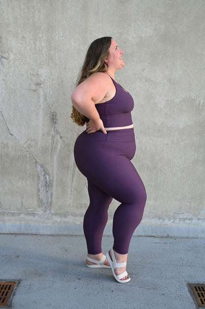 ARRO RIBBED SET LEGGINGS (PURPLE) - VELENZIA