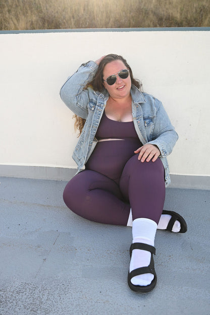 ARRO RIBBED SET LEGGINGS (PURPLE) - VELENZIA