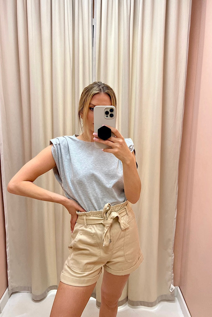 BRANDY DENIM SHORT (KHAKI)