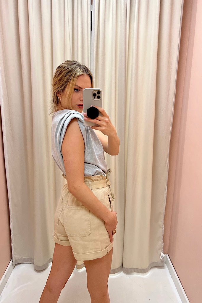 BRANDY DENIM SHORT (KHAKI)